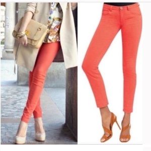 CAbi Coral Lobster Skinny Jeans #747 Size 6